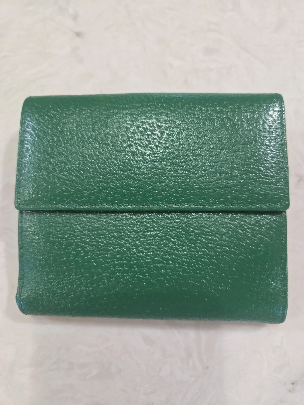 Gucci Green Leather Wallet with Silver G-Clasp